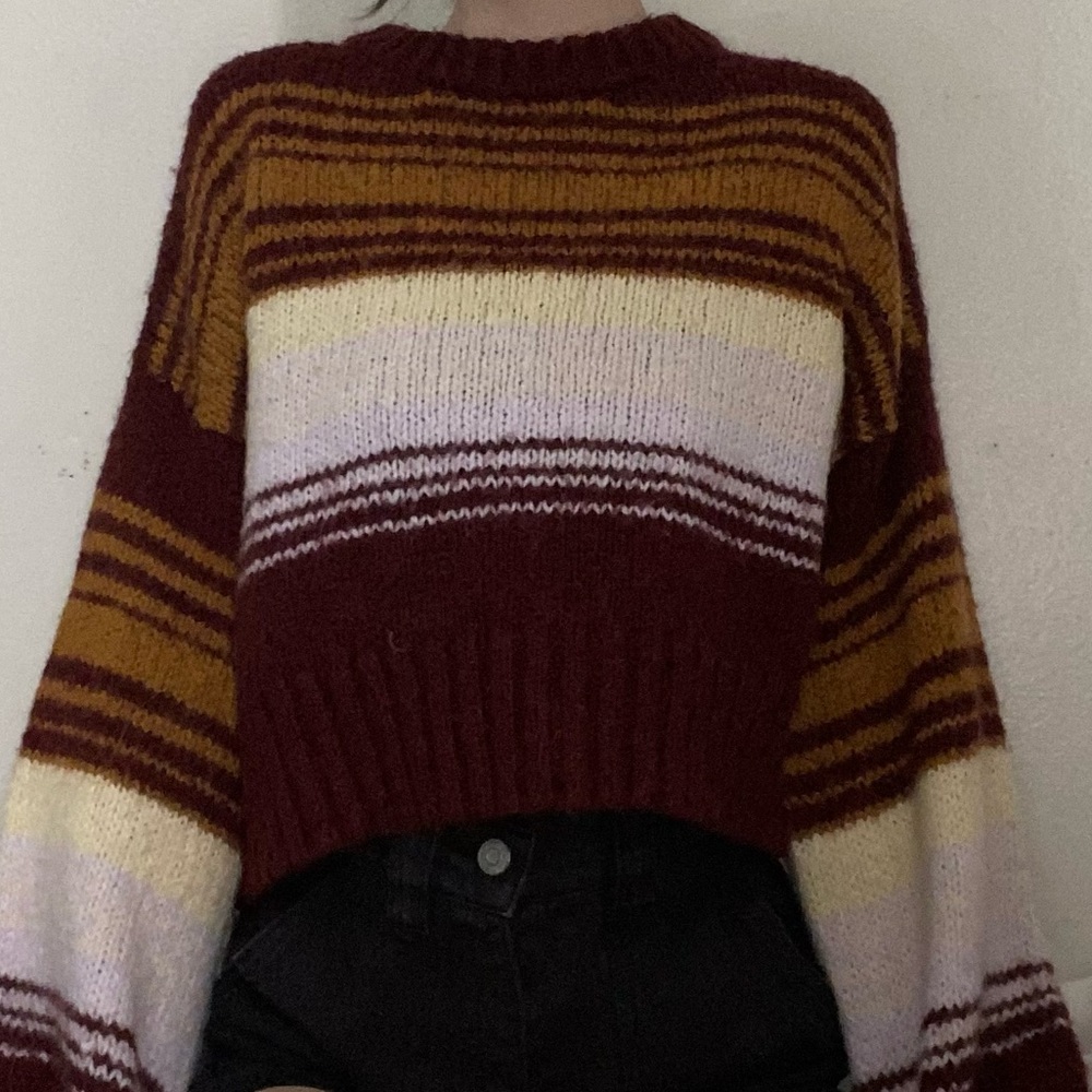 Forever 21 fall colors knitted cropped sweater small